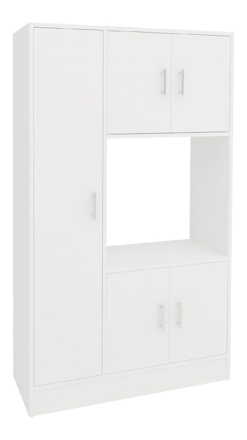 Kuchenschrank Arno, 5 Turen, Wei , 90 x 32 x 150 cm