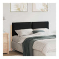 Gepolstertes Kopfteil fur Queen-Size-Bett, 160 cm, aus massivem Kiefernholz, naturlich und schwarz, modernes Design mit weicher Polsterung, langlebiger Holzrahmen