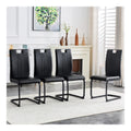 Set Von 4 Schwarzen Bogenformigen Stuhlen Aus PU-Material Fur Industrielles Und Modernes Home-Office Esszimmer - Einfach Montierbar