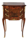 Barock Kommode Mahagoni/Gold mit 2 Schubladen - Nachtschrank Antik Stil