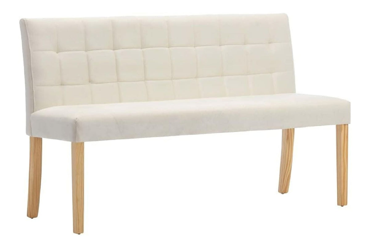 Sitzbank fur Esszimmer, Kuchenbank, 140 cm, cremefarben, Samt