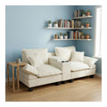 Modulare Cloud-Couch mit Stauraum & Getrankehaltern - Modernes Segelboot-Sofa aus Chenille, Komfortsofa mit 2 Kissen fur Wohnzimmer, Apartments & Kleine Raume, Beige