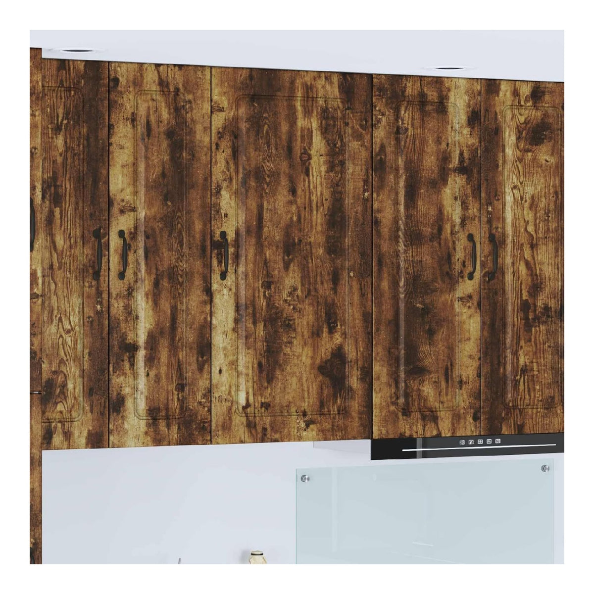 Kalmar Kuchenschrank, Geraucherte Eiche Holzwerkstoff, 50x31x100 cm, mit Reichlich Stauraum, Moderne Kuchenmobel fur Innenbereich