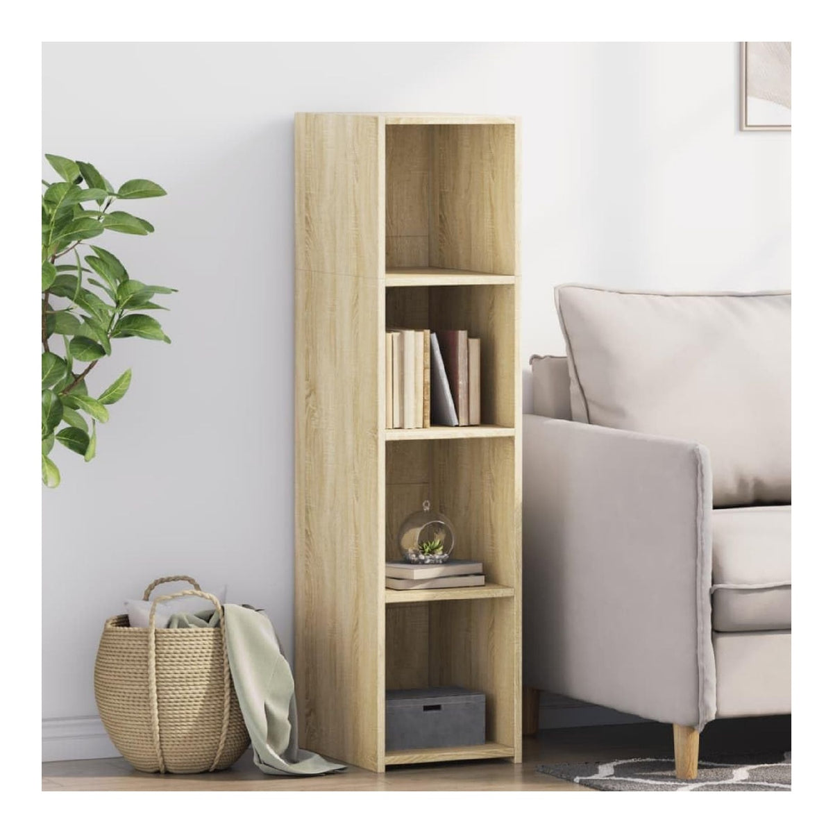 Hochwertiges Sideboard Sonoma-Eiche 30x41x124 cm Holzwerkstoff modernes Design vielseitiger Stauraum