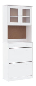 Highboard ALTA Wei 77x35x188 cm Massivholz Kiefer