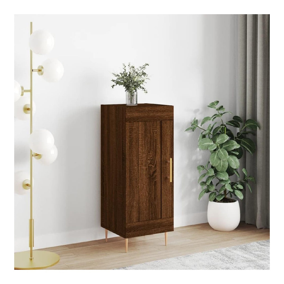 Schranke & Aufbewahrung-Buffets & Sideboards Sideboard Braun Eiche 34,5x34x90cm Holzwerkstoff