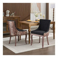 2er Set Essstuhle Leopardenstoff Massivgummiholzbeine Nieten-Detail