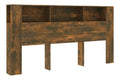 Kopfteil des Bettes Bucherregal-Kopfteil mit 3 Ablagefachern Schlafzimmermobel Holzwerkstoff Rauchereiche 200x18,5x104,5 cm