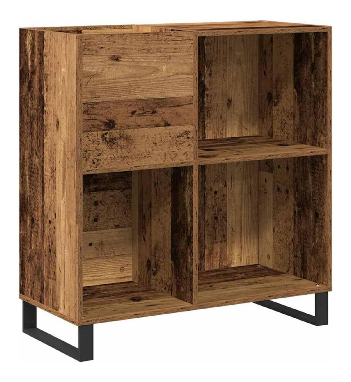 Vinyl-Schrank, Antikholz, 84,5 x 38 x 89 cm