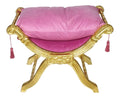Barock Sitzhocker - Kreuzhocker Rosa/Gold - Mobel