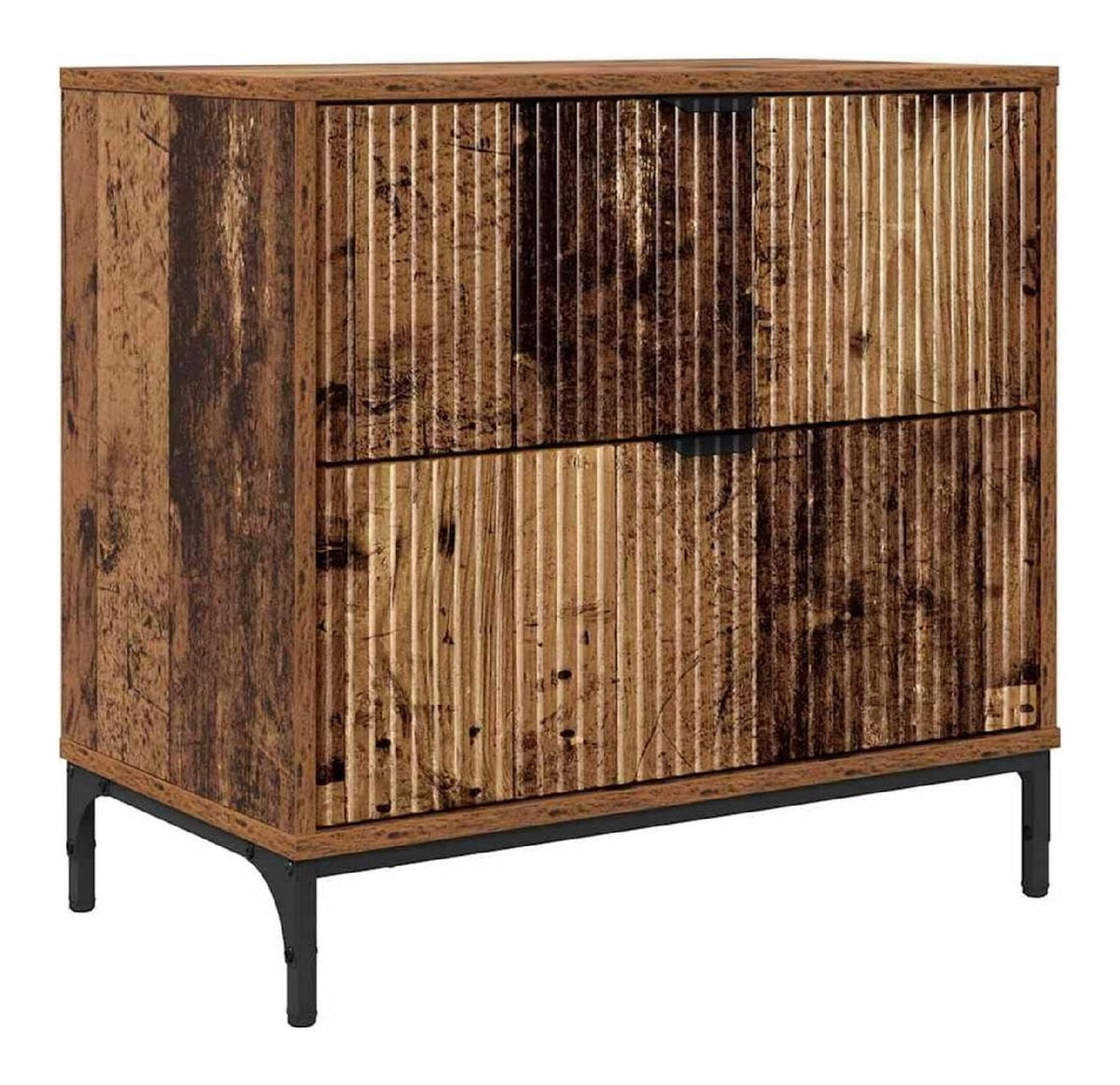 Nachttisch Altholz 63,5x36x61cm Beistelltisch mit Schublade