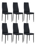Esszimmerstuhle 6er Set, Kunstleder, SGS-gepruft, Hohe Ruckenlehne, Wasserdicht, Kuchenstuhl, Esszimmer Stuhle oder Esstisch Stuhl, Schwarz