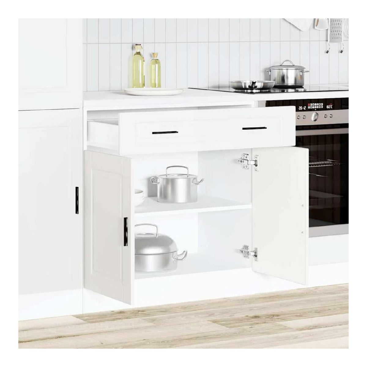 Unterschrank Kuchenmobel Holzwerkstoff Wei Porto Series, 80x46x81,5 cm, max. 70 kg Tragfahigkeit Model853977