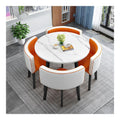 Modernes rundes Esstisch-Set mit 4 Stoffstuhlen, platzsparende Kuchenmobel fur Zuhause und Buro, stilvolle 90 x 90 x 75 cm Empfangstisch und Stuhlkombination