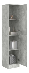 Highboard Beton Grau 35 x 39 x 168 cm, Moderner, rechteckiger Hochschrank, viel Stauraum, Elegantes Mobel, minimalistische Regale fur Dein Wohnzimmer
