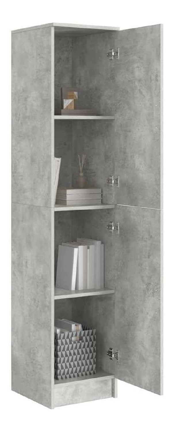 Highboard Beton Grau 35 x 39 x 168 cm, Moderner, rechteckiger Hochschrank, viel Stauraum, Elegantes Mobel, minimalistische Regale fur Dein Wohnzimmer