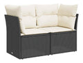 2-Sitzer-Gartensofa aus PE-Rattan mit bequemen Kissen - Schwarz Model365998