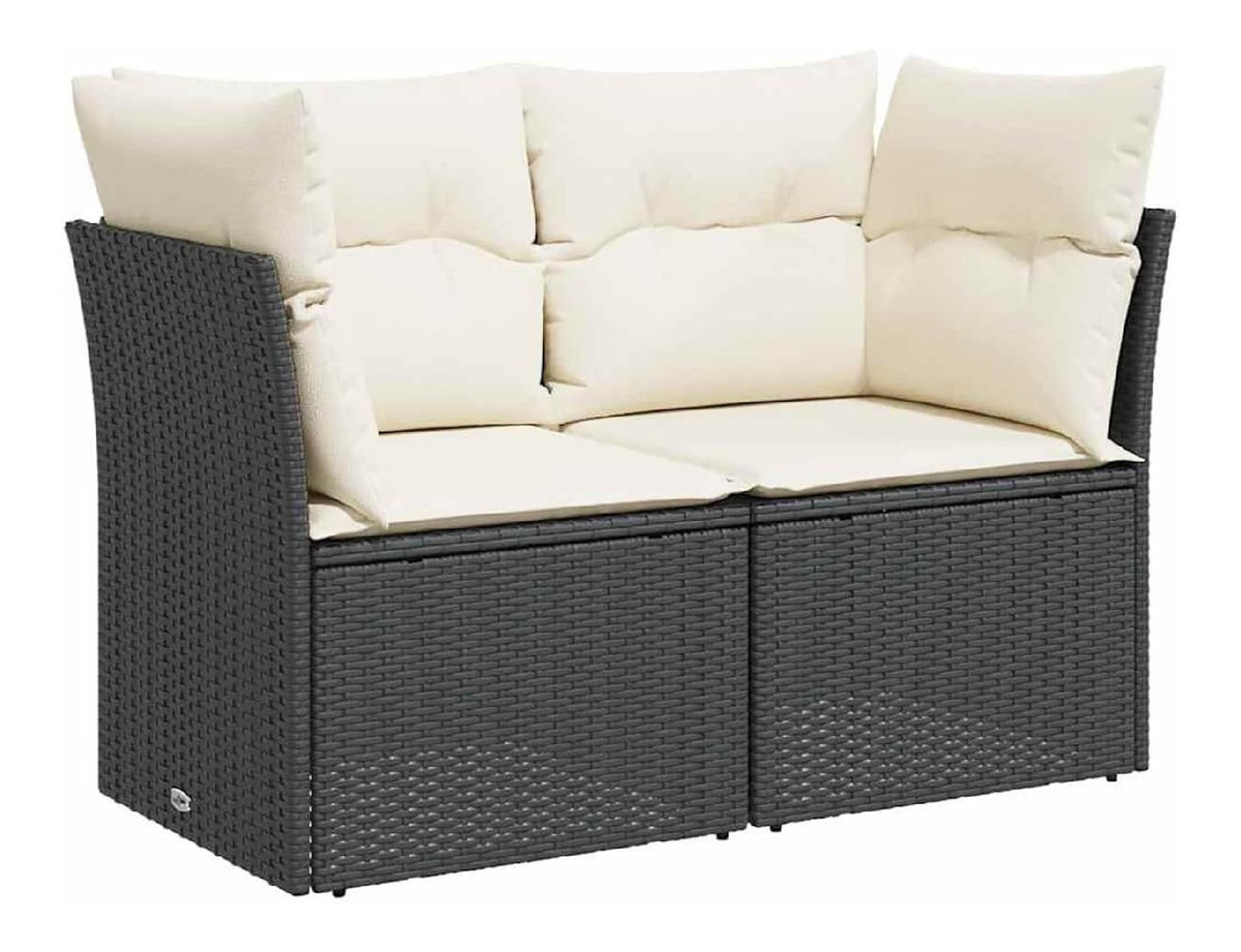 2-Sitzer-Gartensofa aus PE-Rattan mit bequemen Kissen - Schwarz Model365998