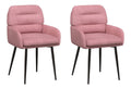 Esszimmerstuhle 2 Stuck Samt Rosa 59 x 59,5 x 90 cm