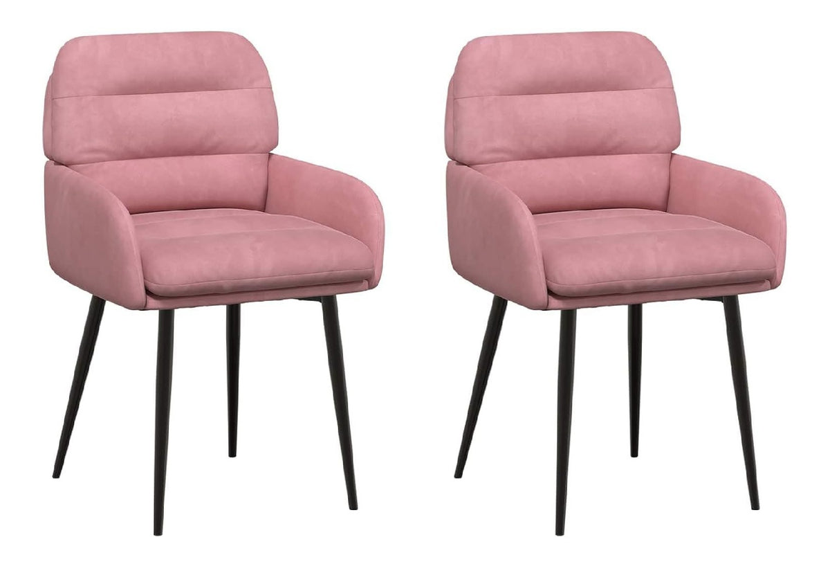 Esszimmerstuhle 2 Stuck Samt Rosa 59 x 59,5 x 90 cm