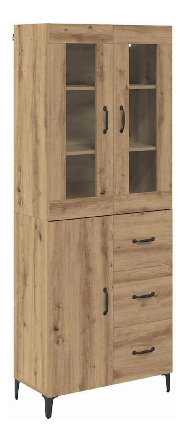 Highboard Artisan-Eiche 69,5x34x180 cm Wand Schrank 2-Teilig