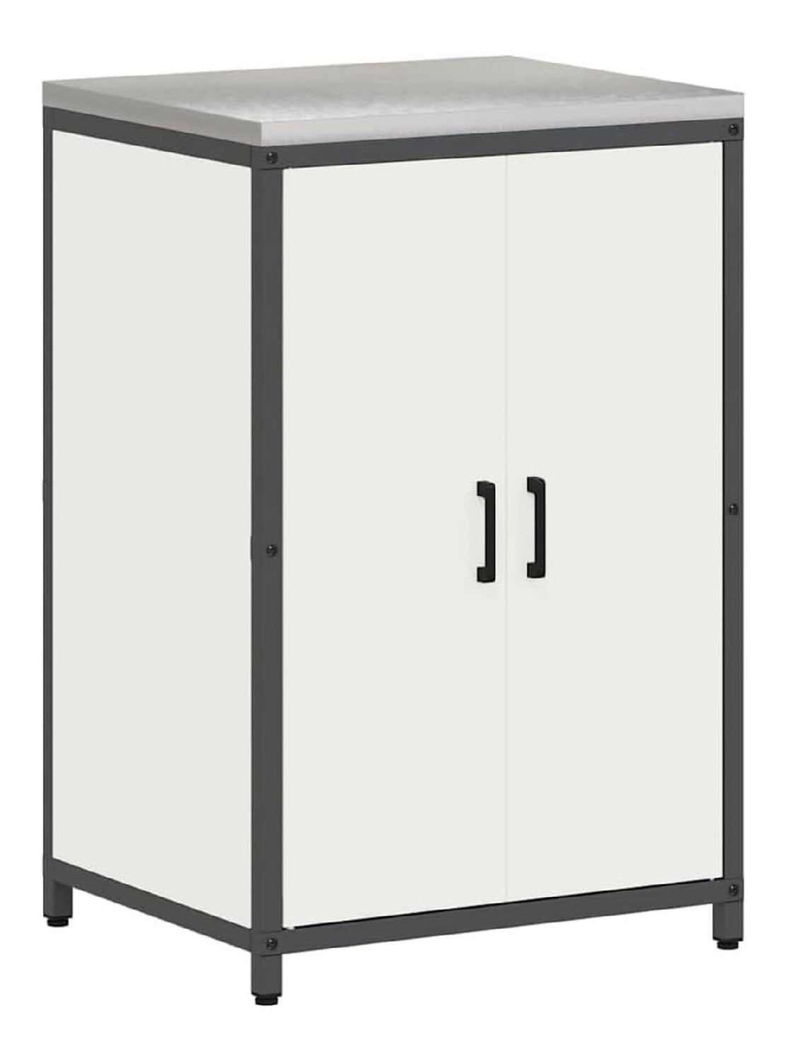 Kuchenschrank Wei 60x50x92 cm mit 2 Turen & Brett-Regalen aus Stahl Modernes Design Robust und Langlebig Mehrzweckschrank fur Kuche Esszimmer Flur