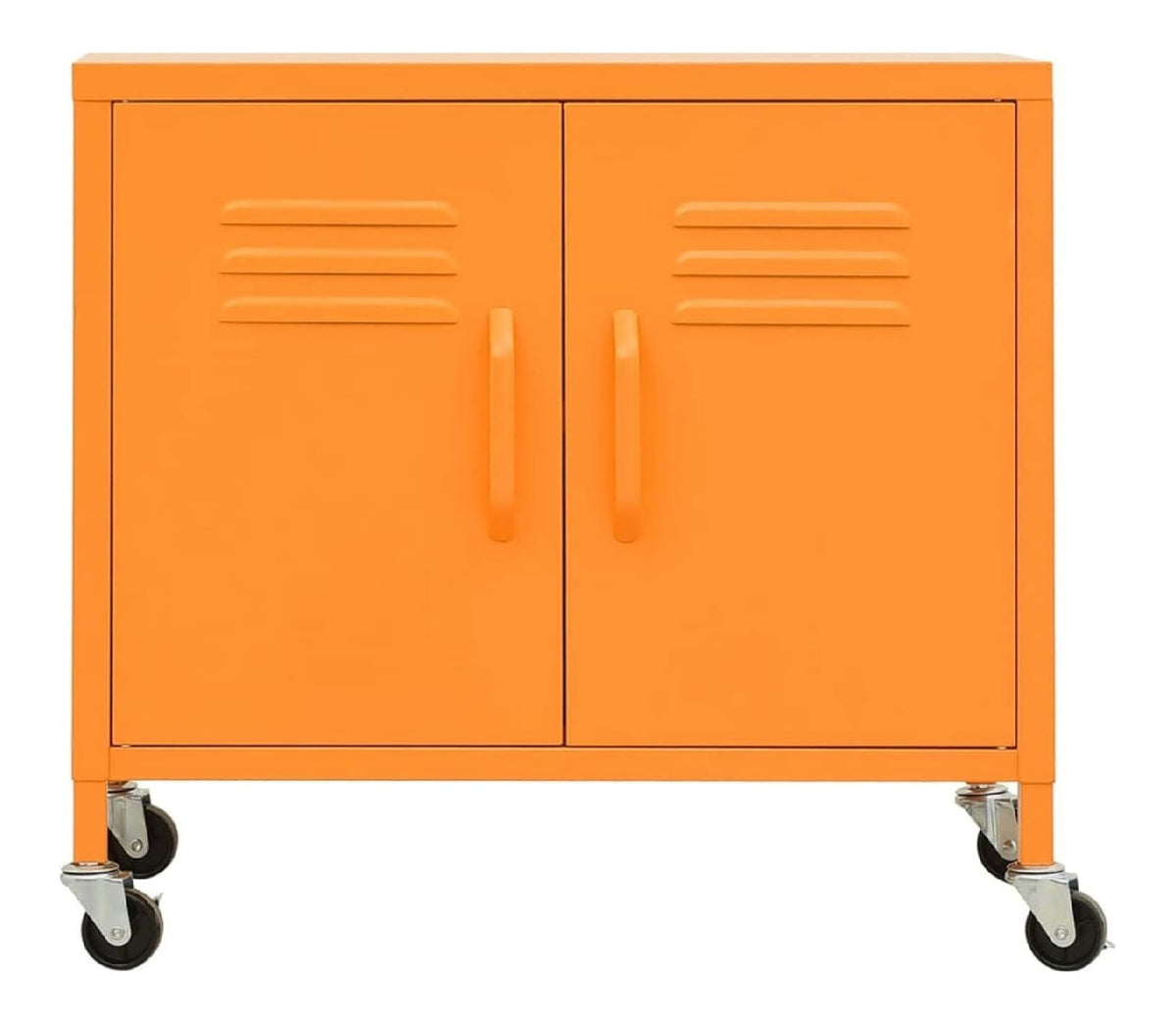 Lagerschrank Sideboard Bucherschrank Kommode Anrichte Mehrzweckschrank Stahlschrank mit Rollen Orange 60x35x49 cm