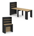 Ausziehbarer Highboard-Tisch Orlando 8 Personen Holz und Schwarz 235 cm