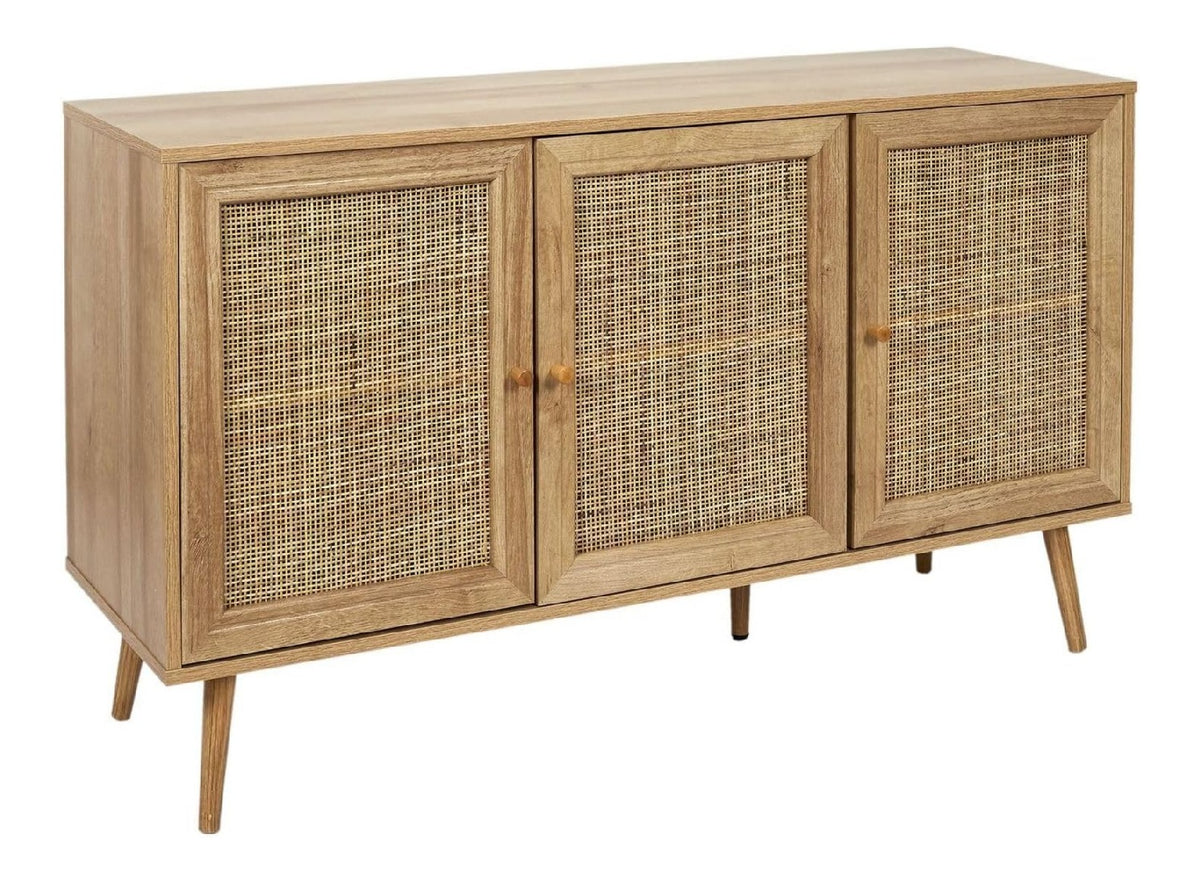 Toilinux.com Sideboard mit 3 Turen, Bali, aus Gitter und Spanplatten