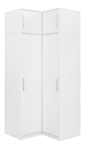 Bali Eckschrank Wei Kleiderschrank 108,5x200x57,5 cm - Schlafzimmermobel, Aufbewahrung - Mehrzweckschrank Ecke mit 2 Kleiderstangen