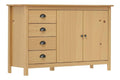 Sideboard Hill Massivholz KieferKommode Honigbraun 130x40x80 cm Anrichte mit 4 Schubladen und 2 Turen Beistellschrank fur Wohnzimmer Flur Esszimmer Stauraumschrank