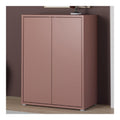 Alice Springs Kommode 75 80, Moderne Kommode mit 2 Drehturen, Wohnzimmer, Flur, Schlafzimmer, Holzwerkstoff, Terrakotta, 74,5 cm breit x 99,1 cm hoch x 41,5 cm tief