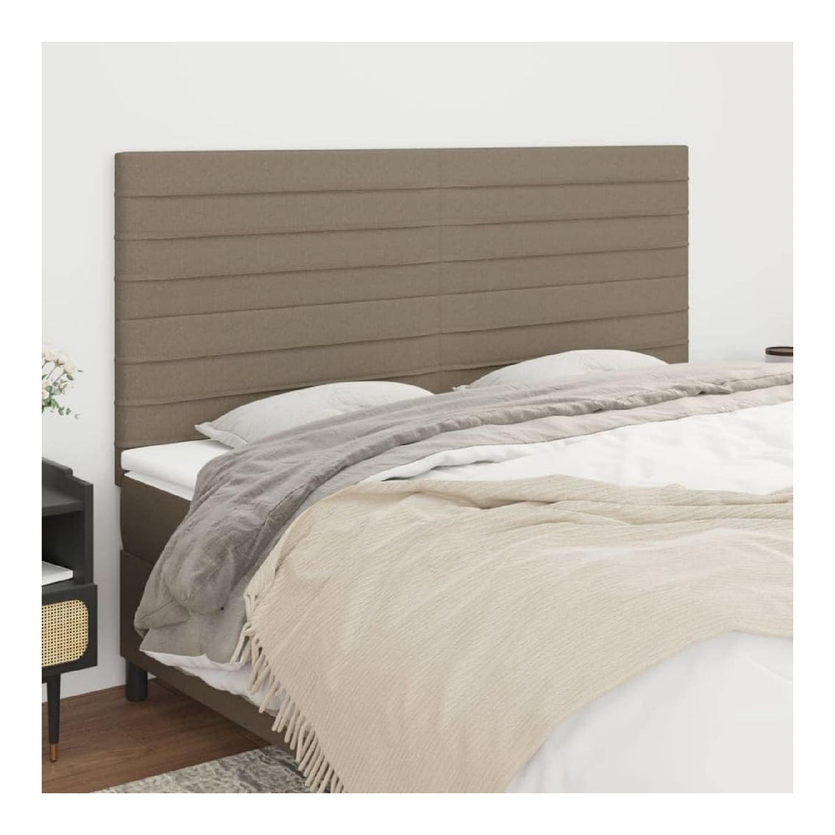 Kopfteil 4 STK. Hohenverstellbar Betthaupt Ausgezeichnete Ruckenunterstutzung Multifunktional Innenmobel Schlafzimmerdekoration Praktisches Design Taupe 90x5x78/88 cm