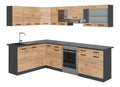 Eckkuche R-Line, Goldkraft Eiche/Anthrazit 267 x 167 cm