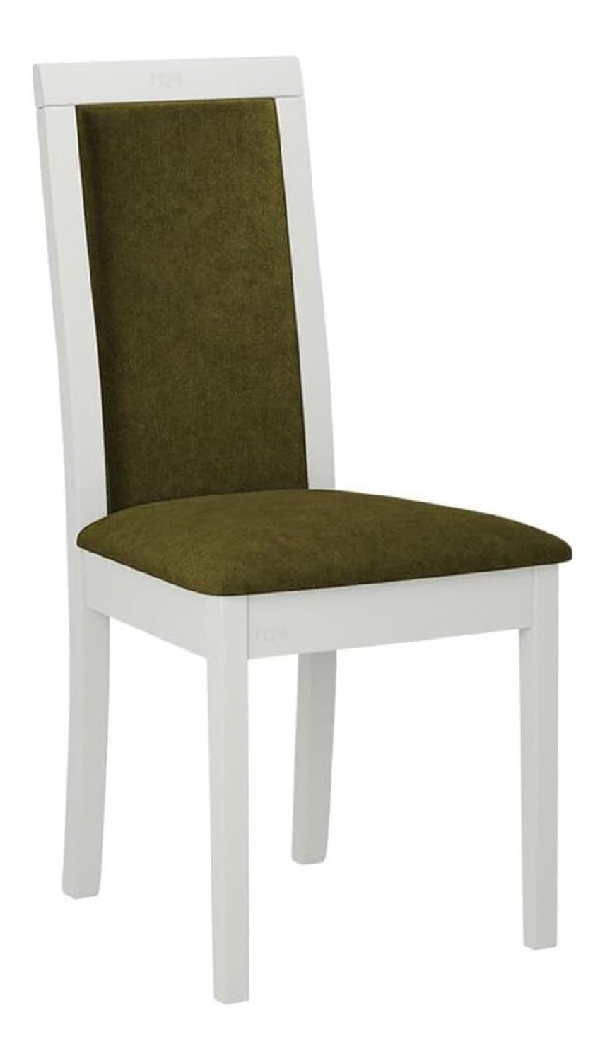 Esszimmerstuhl Roztin IV, B:47 x H:93 x T:53 cm, Polsterstuhl, Rahmen aus Buchenholz Gepolsterte Sitzflache aus Stoff Stuhl fur Arbeitszimmer Esszimmer Kuchenstuhl (Wei /Zetta 297)