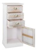 Seitenschrank aus Paulownia-Holz, 38 x 28 x 86 cm, mit 3 Schubladen