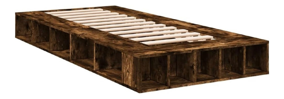 Bettgestell Rauchereiche 100x200 cm Holzwerkstoff