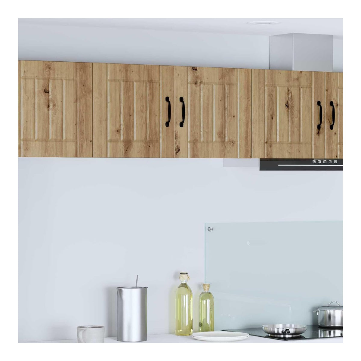 Lucca Wandschrank Artisan-Eichenholz aus Spanplatte 80 x 31 x 40 cm, 2 Turen, 2 Regale, 60 kg Tragkraft geeignet fur Kuchenmobel Hangeschrank und Stauraum in der Kuche, Abriebfest