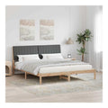 Bettrahmen Kiefer Massivholz Braun 180x200cm, gepolstertes Kopfteil, robuste Plattform fur Super King Size Matratze, langlebiges Schlafzimmermobel fur 2 Personen