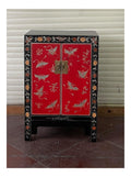 Kunibert Antike chinesische Kommode Tibet Anrichte Asia Sideboard Chinakommode mit 2 Turen und 2 Regalablageflachen Breite57xHohe85cm Farbe: schwarz mit Silber