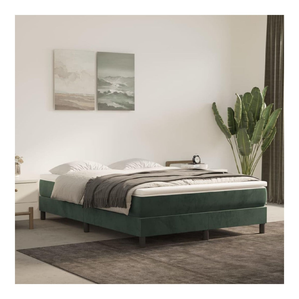 Taschenfederkernmatratze Mittel Dunkelgrun 140x190x20 cm Samt Bezug mit Kaltschaumkern, punktelastische Stutze fur Rucken und Komfort, atmungsaktive Schlafunterlage fur Doppelbett und