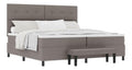 Boxspringbett mit Matratze Taupe 200 x 200 cm, Stoffbezug, Holzwerkstoffrahmen, mittelfeste Schaumstoffmatratze, modernes Schlafzimmermobel, langlebig