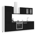 Kalmar Kuchenmobel-Set, 8-teilig, Schwarz, Holz, mehrschichtig