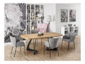 Design Esstisch HAV-111 Eiche Natur - Schwarz matt ausziehbar 160-200