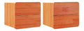 Wandnachttisch 2er Set Braun 39x33x33 cm Massivholz Kiefer