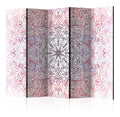 RAUMTEILER/PARAVENT B&D XXL Raumteiler Mandala Ornament Foto Paravent 225x172 cm beidseitig auf Vlies-Leinwand Bedruckt Trennwand Spanische Wand Sichtschutz Raumtrenner Home Office wei Rose