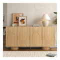 Schuhschrank, vierturig, hohenverstellbaren Boden, Holzoptik, geschlossener Aufbewahrungsschrank, Sideboard, Mehrzweck, fur Flur, Naturlich