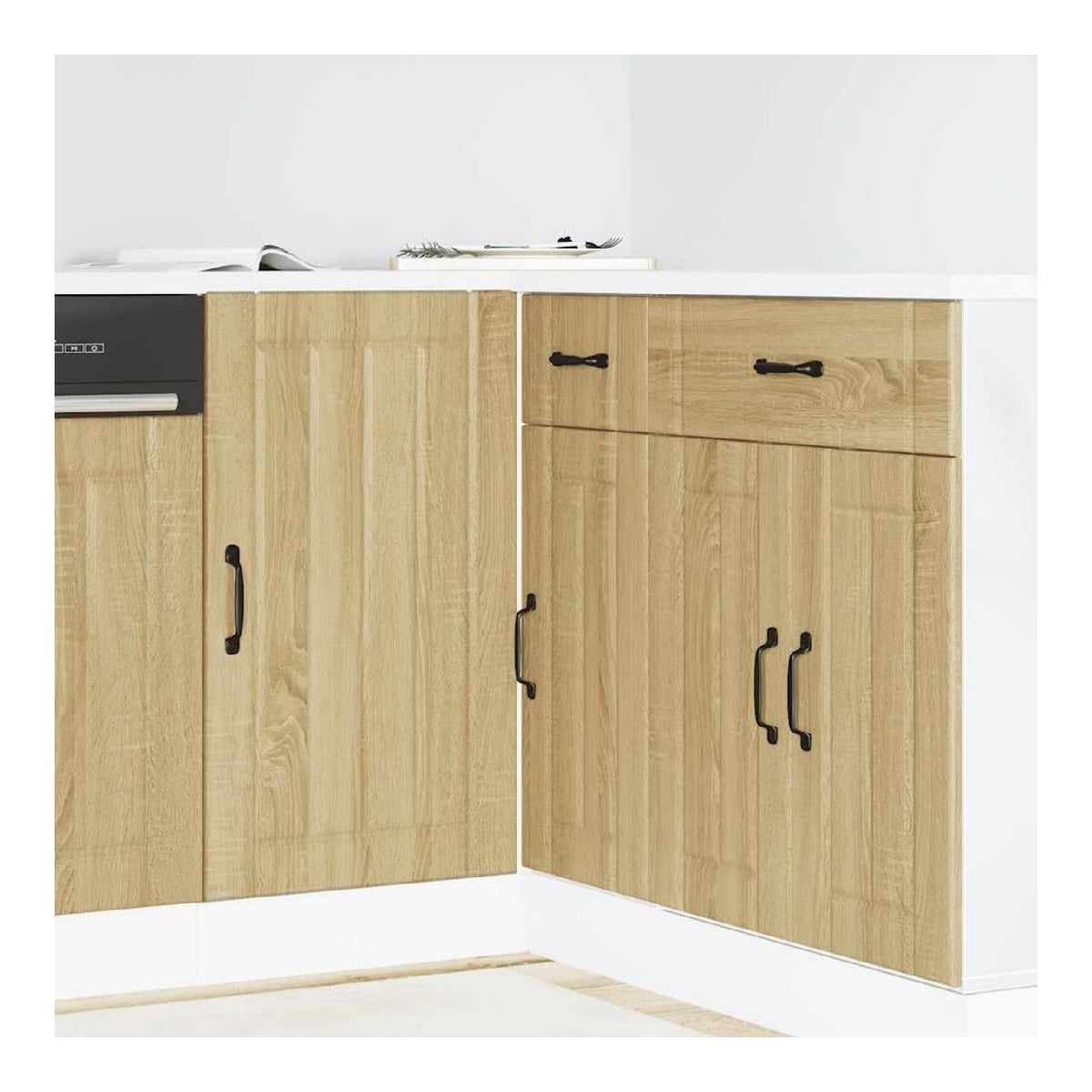 Lucca Kuchenunterschrank, Sonoma-Eiche Holzwerkstoff, 86x46x81.5 cm, verstellbare Fu e, Kuchenmobel Stauraum
