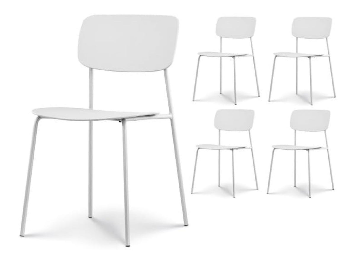 Kosmi Lot de 4 chaises scandinaves au Design minimaliste coloris Blanc