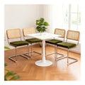 4er Set Esszimmerstuhle Samt Rattan Chrombeine Mid-Century